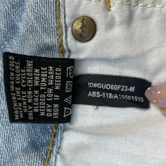 ABS Allen Schwartz Light Wash Denim Shorts Size 29 - Cuffed Hem Summer Essential - Picture 11 of 12